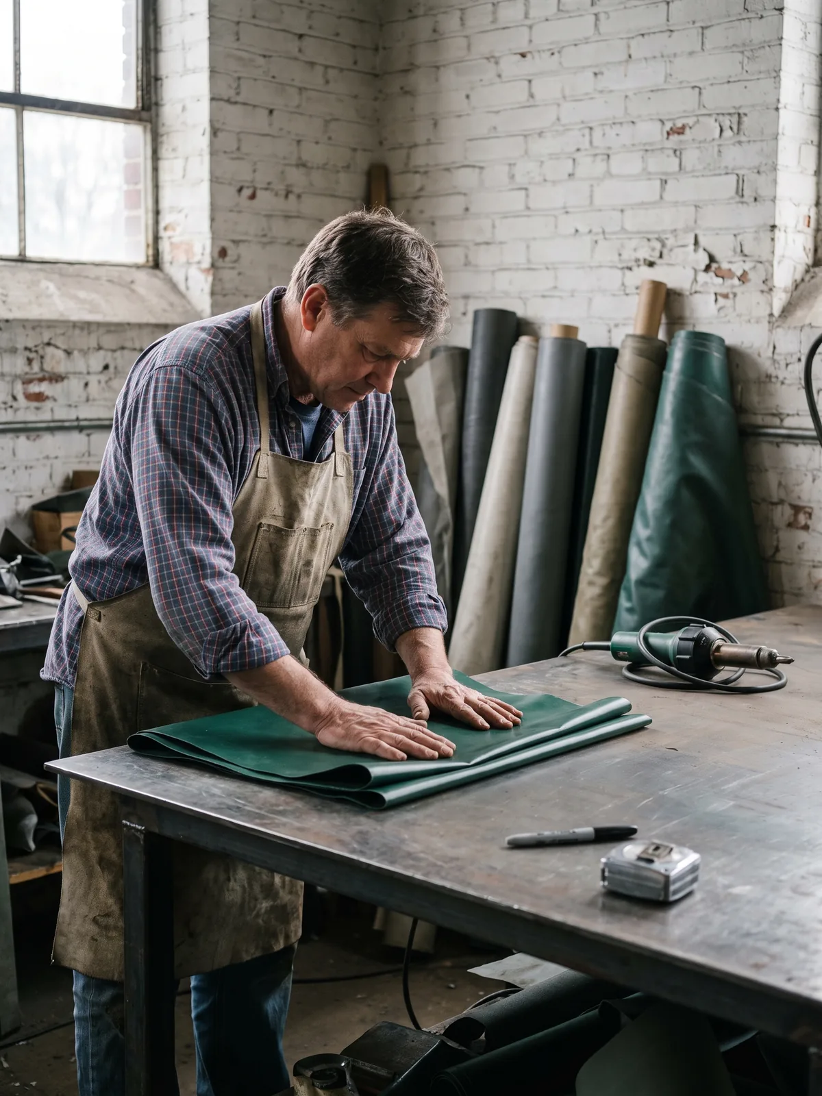 The person who makes the work, at the bench