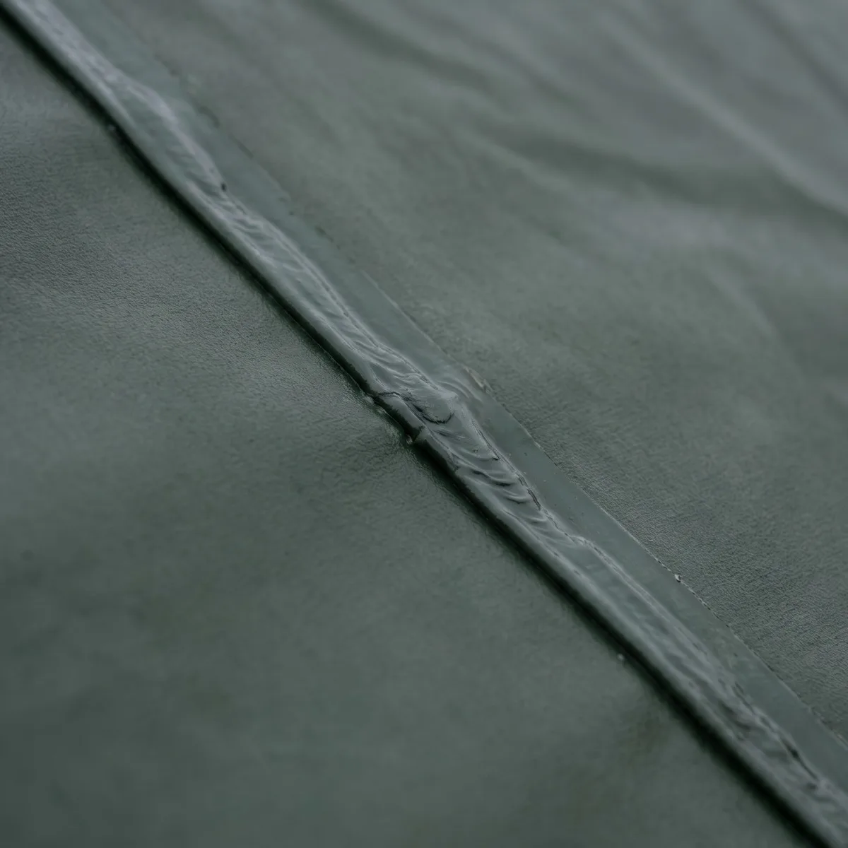 A close up of the welded seam down the middle